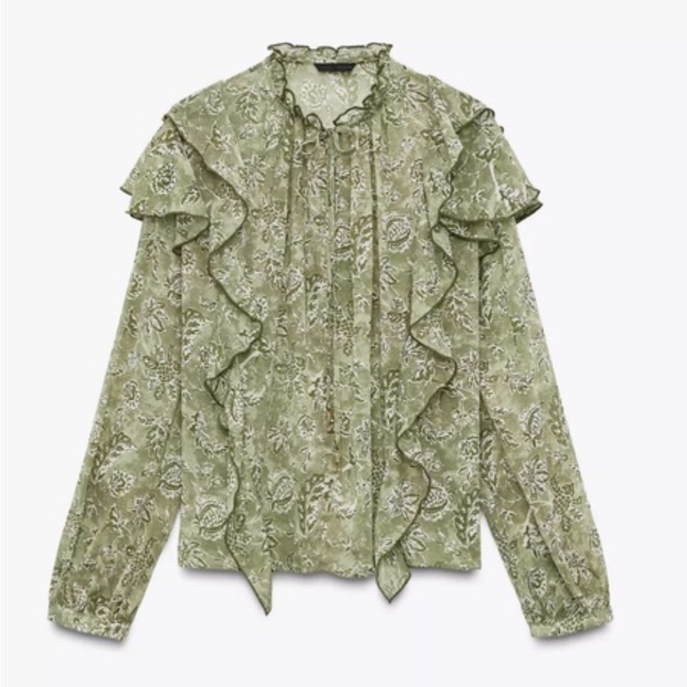 Zara Ruffled Multicolored Blouse - Picture 7 of 13